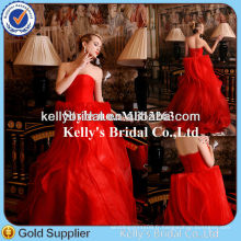 Robe de mariage musulmane de noel rouge de style dernier